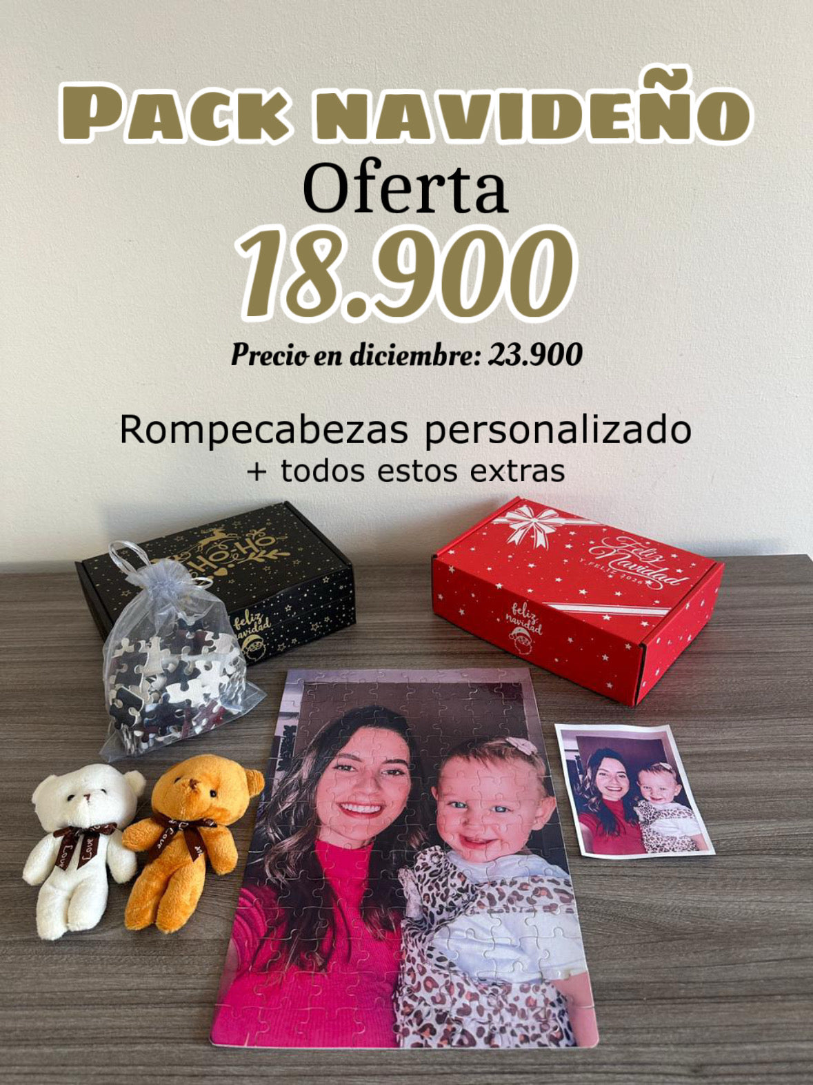 Pack navideño 🌲 🎅🏾🧩 Rompecabezas personalizado